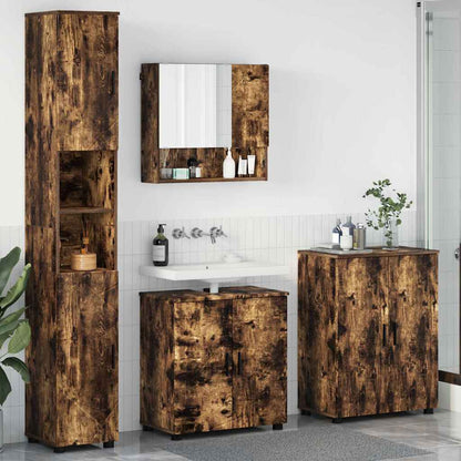 Set di mobili per il bagno 4 pz Rovere fumé 61 x 35 x 64 cm