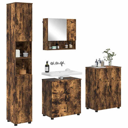 Set di mobili per il bagno 4 pz Rovere fumé 61 x 35 x 64 cm