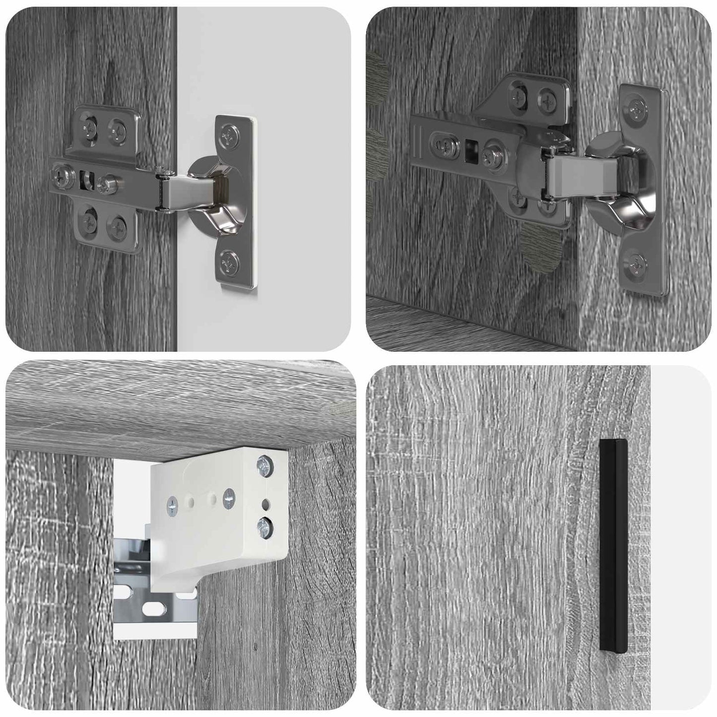 Set di mobili per il bagno 4 pz Grigio Sonoma 61 x 35 x 64 cm | homemem39