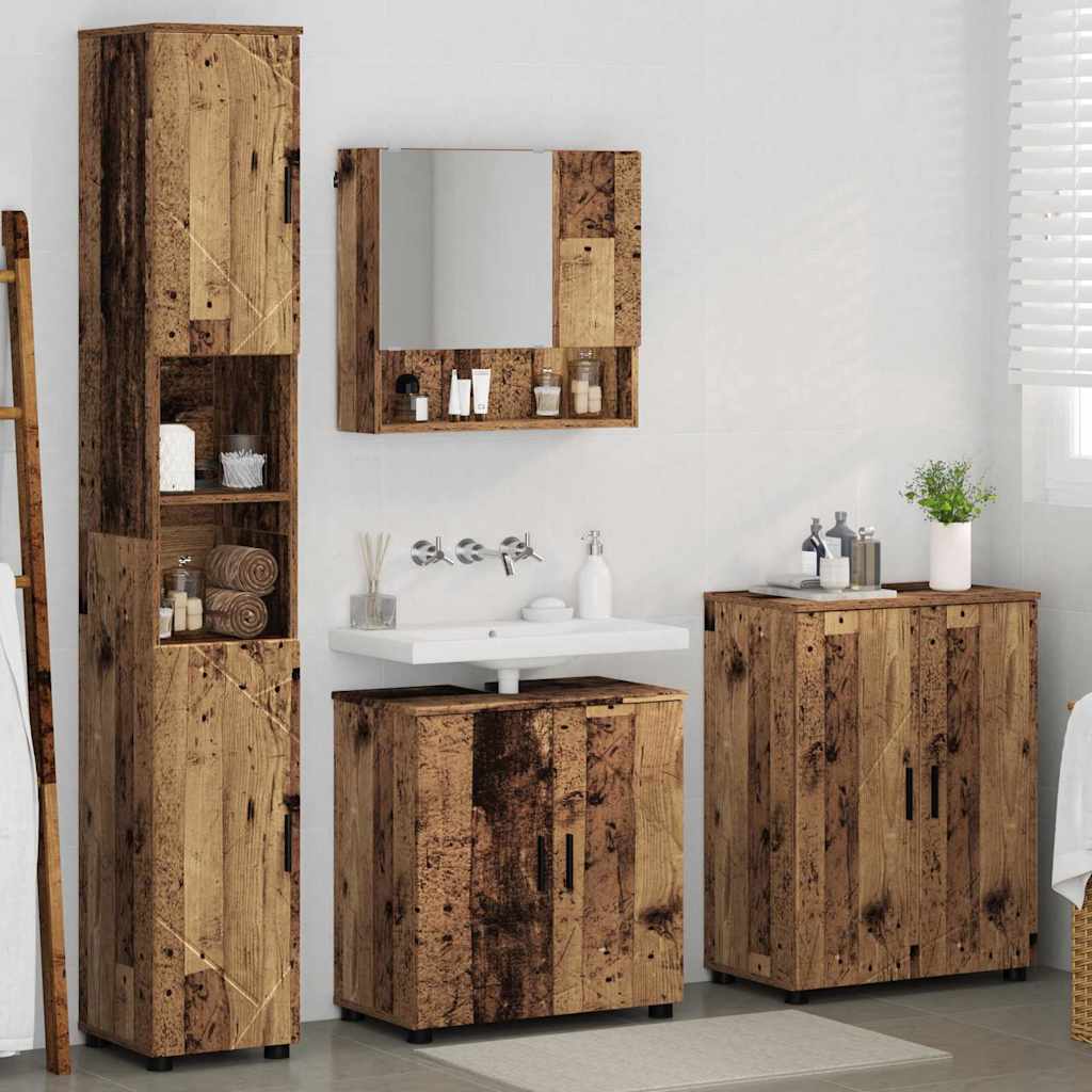 Set di mobili per il bagno 4 pz Legno vecchio 61 x 35 x 64 cm | homemem39