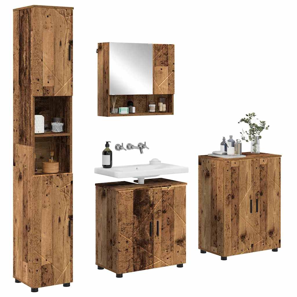 Set di mobili per il bagno 4 pz Legno vecchio 61 x 35 x 64 cm | homemem39