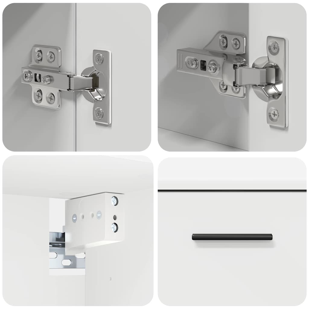 Set di mobili per il bagno con cassetto con porta 2 pcs Bianco | homemem39