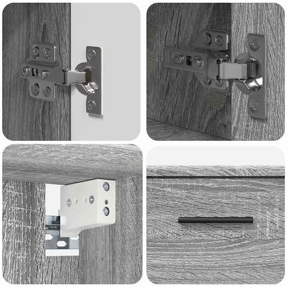 Set di mobili per il bagno con cassetto 2 pcs Grigio Sonoma