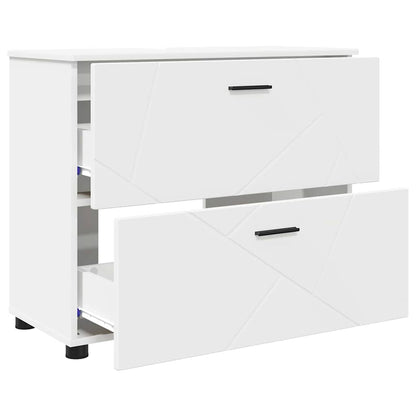 Set di mobili per il bagno con cassetto con porta 3 pcs Bianco | homemem39
