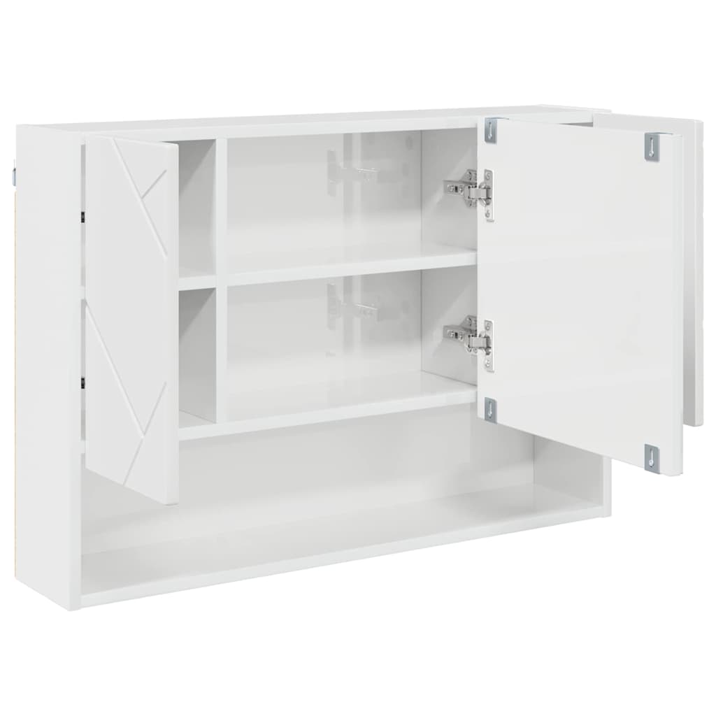 Set di mobili per il bagno con cassetto 3 pcs Bianco Lucido | homemem39