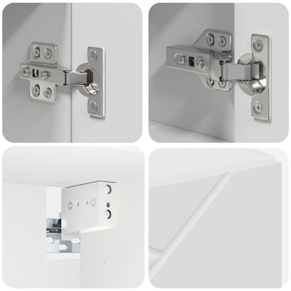 Set di mobili per il bagno con cassetto con porta 4 pcs Bianco | homemem39