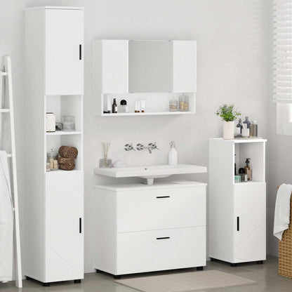 Set di mobili per il bagno con cassetto con porta 4 pcs Bianco | homemem39