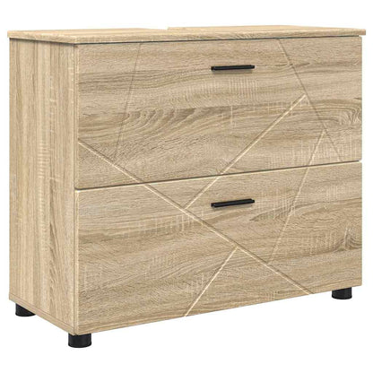 Set di mobili per il bagno con cassetto 4 pcs Rovere Sonoma