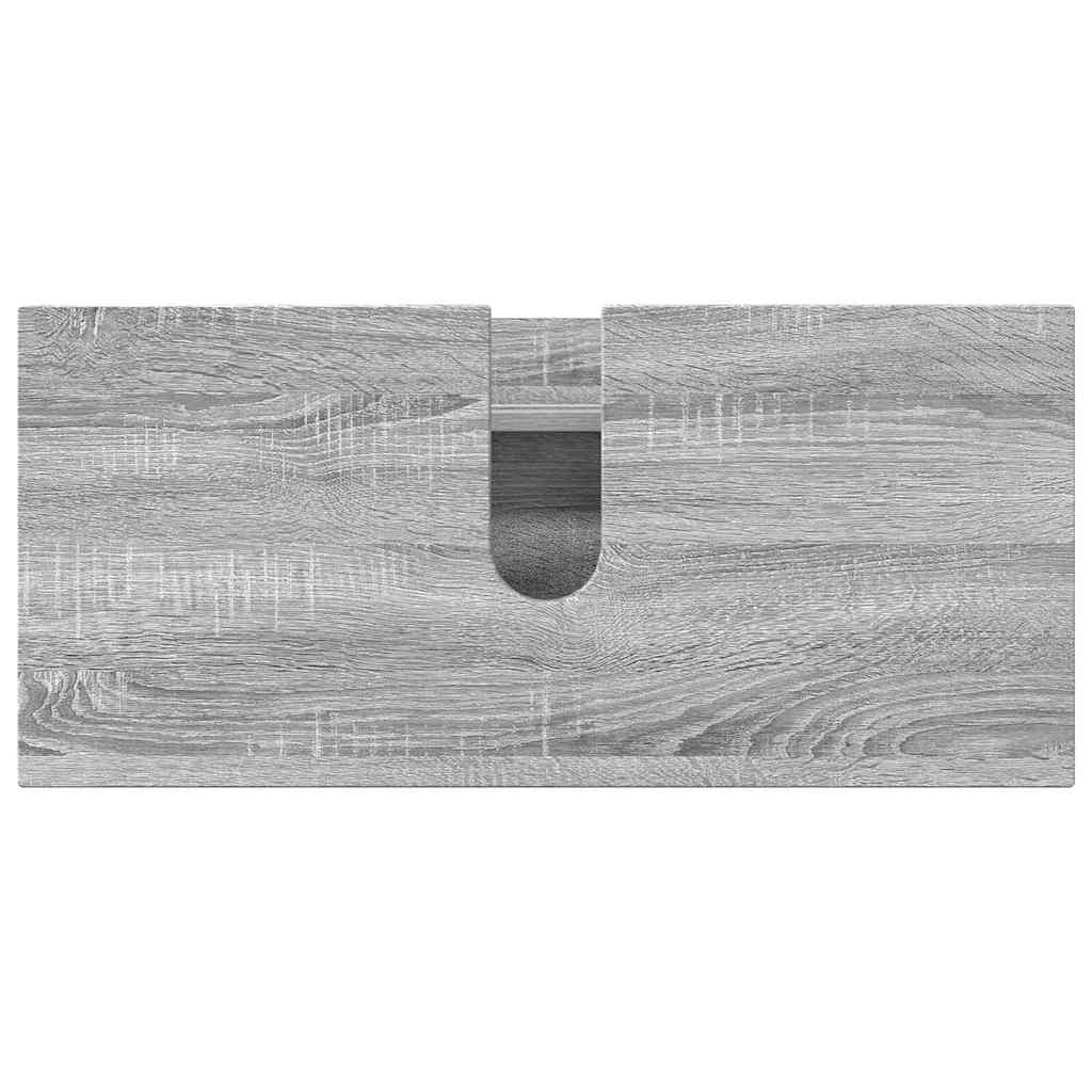 Set di mobili per il bagno con cassetto 4 pcs Grigio Sonoma