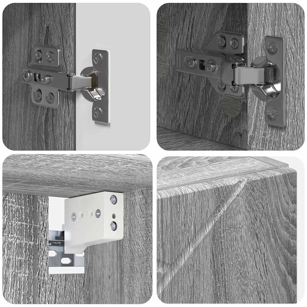 Set di mobili per il bagno 4 pz Grigio Sonoma | homemem39
