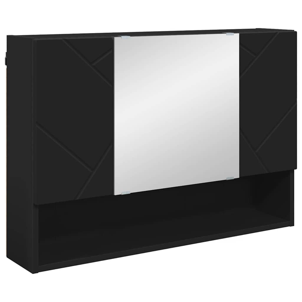Set di mobili per il bagno con cassetto con porta 5 pcs Nero | homemem39