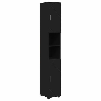 Set di mobili per il bagno con cassetto con porta 5 pcs Nero | homemem39