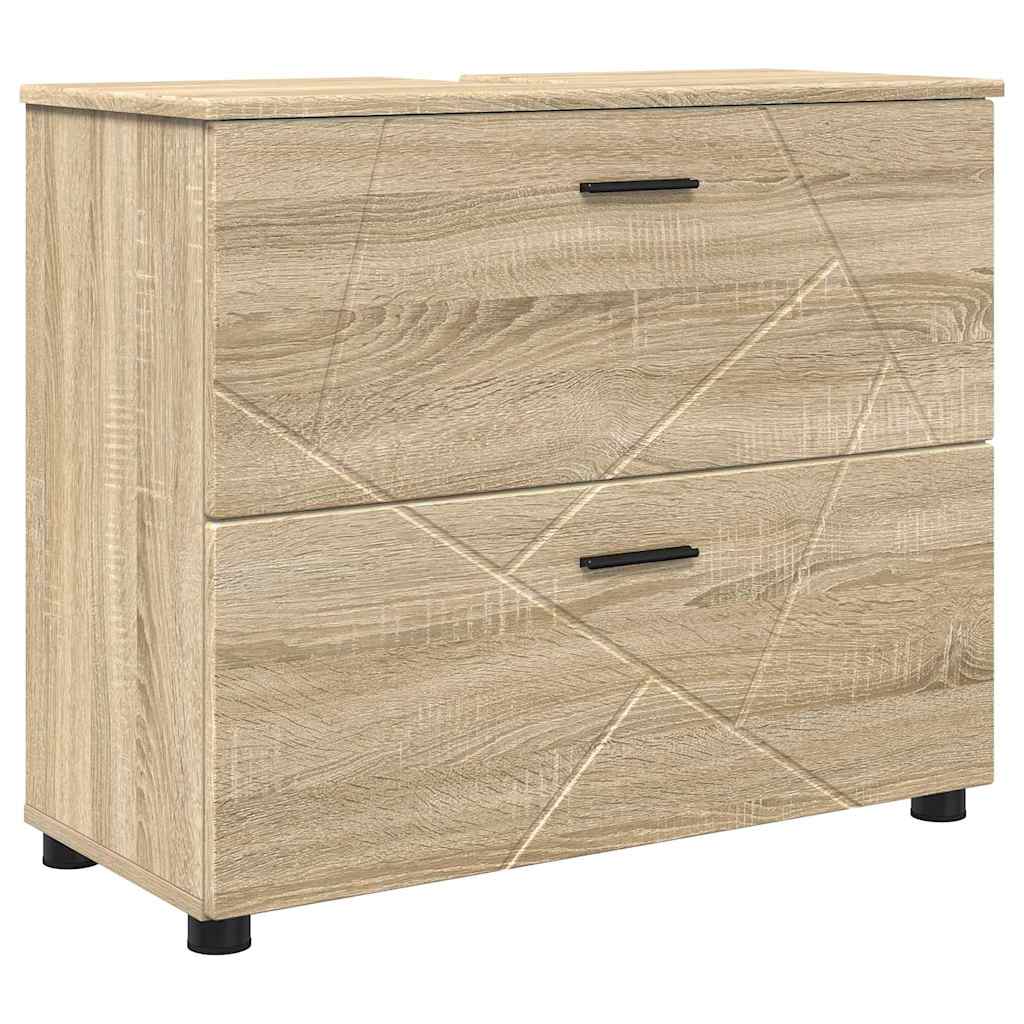 Set di mobili per il bagno con cassetto 5 pcs Rovere Sonoma