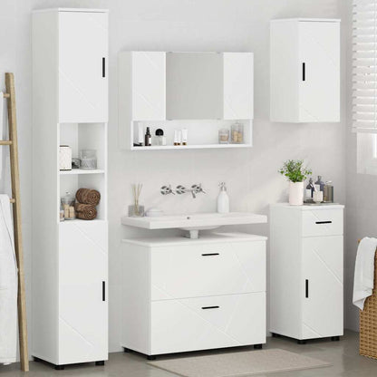Set di mobili per il bagno con cassetto con porta 5 pcs Bianco | homemem39