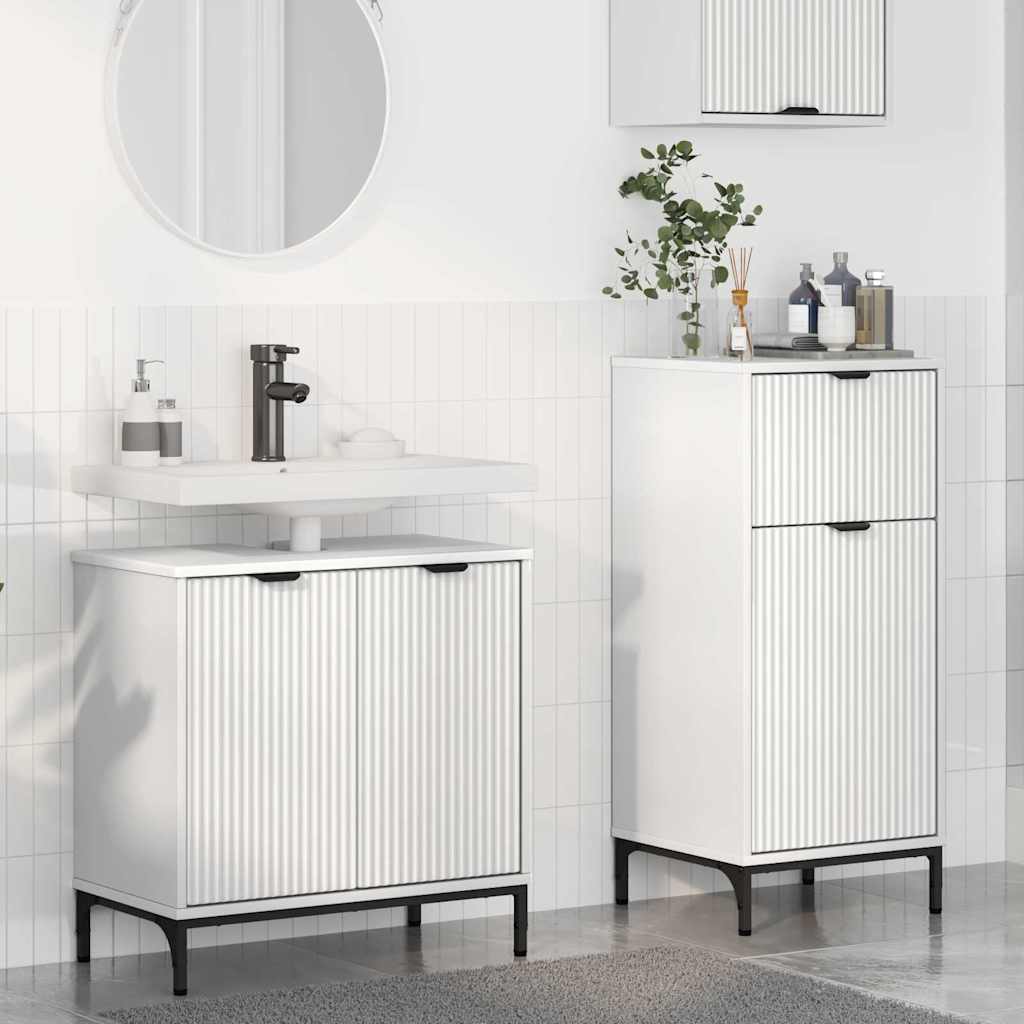 Set di mobili per il bagno 2 pz Bianco 39,5 x 36 x 88 cm | homemem39