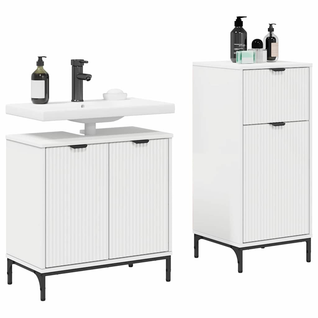 Set di mobili per il bagno 2 pz Bianco 39,5 x 36 x 88 cm | homemem39