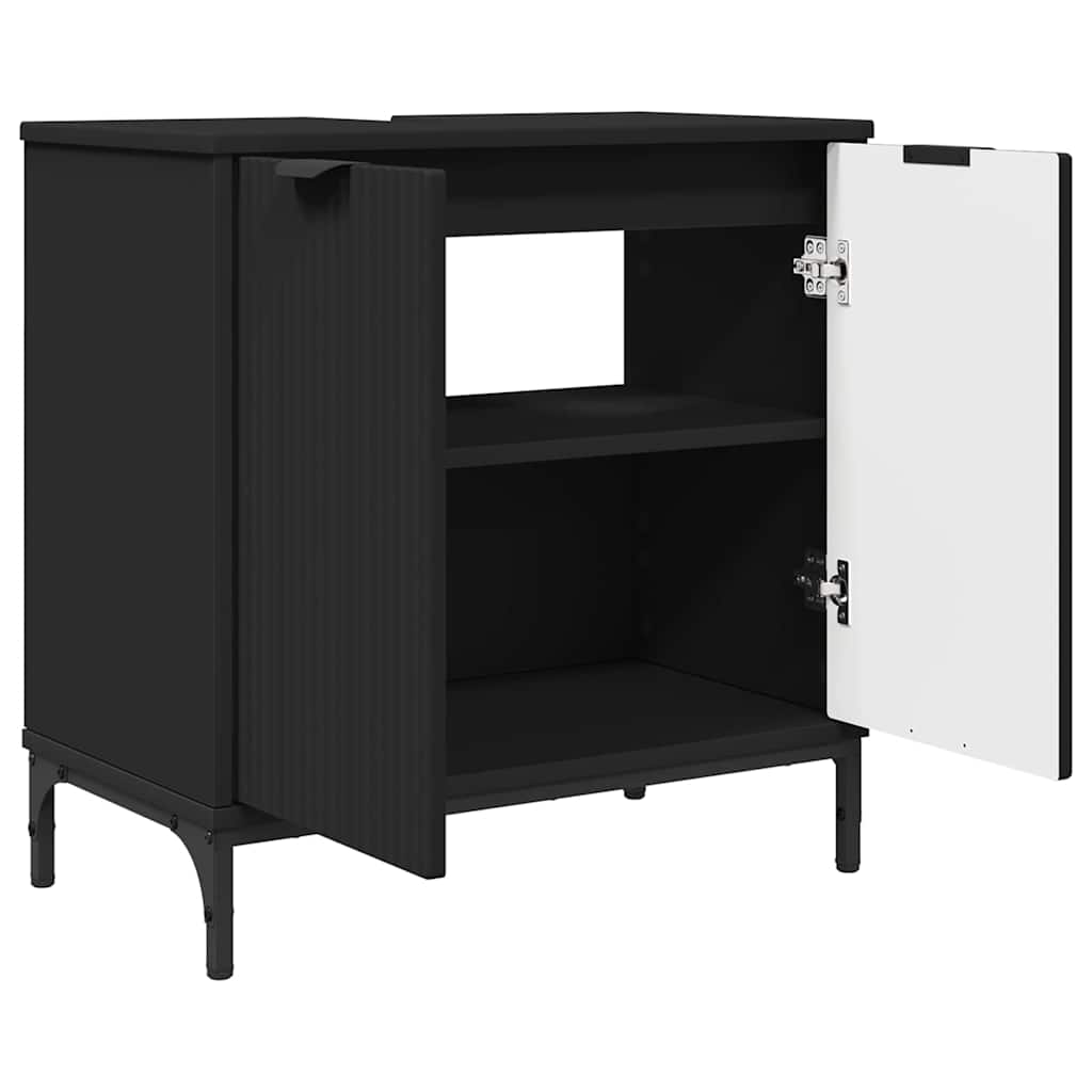 Set di mobili per il bagno con cassetto con porta 2 pcs Nero | homemem39