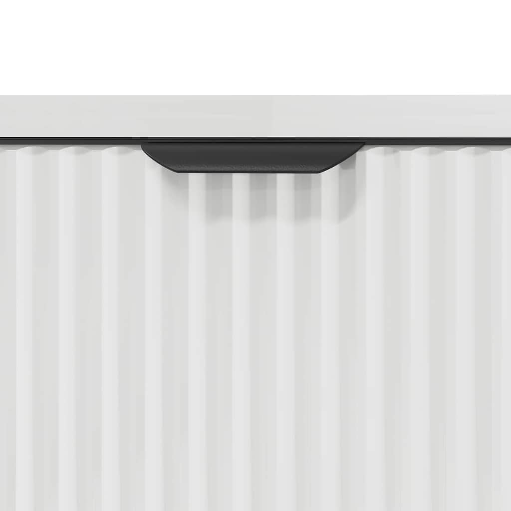 Set di mobili per il bagno con cassetto 2 pcs Bianco Lucido