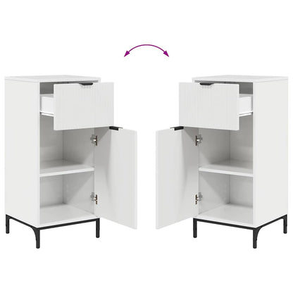 Set di mobili per il bagno con cassetto 2 pcs Bianco Lucido