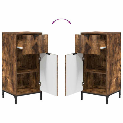 Set di mobili per il bagno con cassetto 2 pcs Rovere fumé