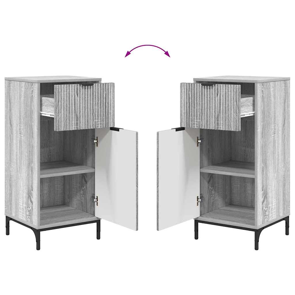 Set di mobili per il bagno con cassetto 2 pcs Grigio Sonoma