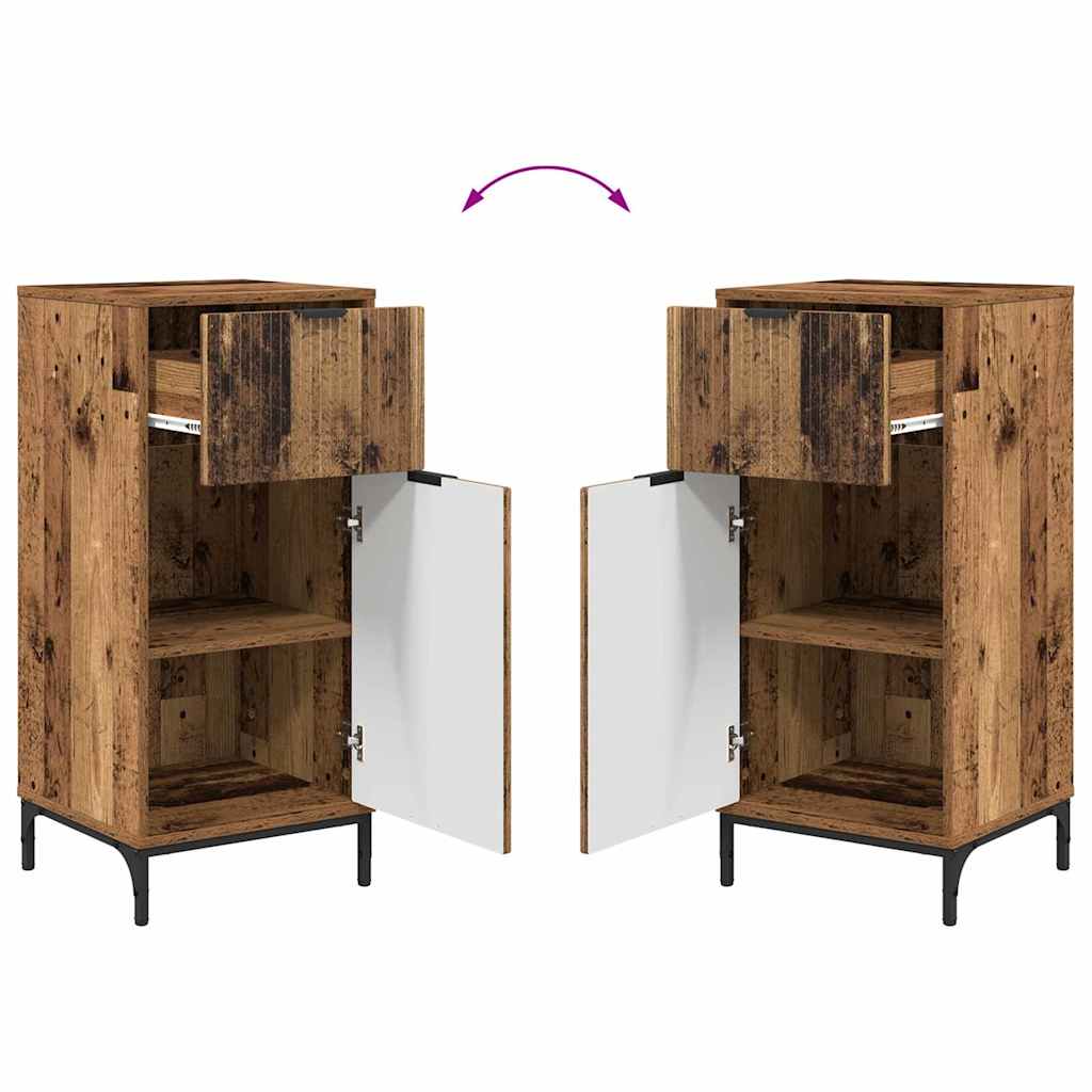 Set di mobili per il bagno con cassetto 2 pcs Legno vecchio