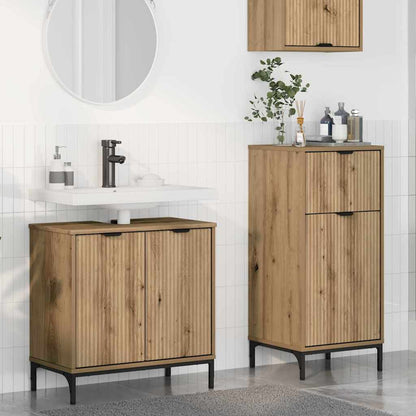 Set di mobili per il bagno 2 pz Rovere artigianale | homemem39