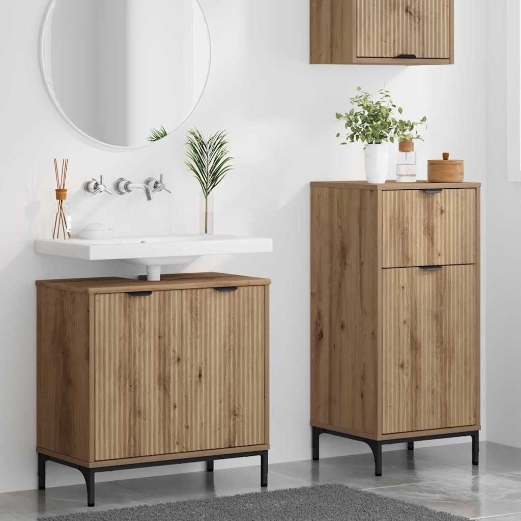 Set di mobili per il bagno 2 pz Rovere artigianale | homemem39