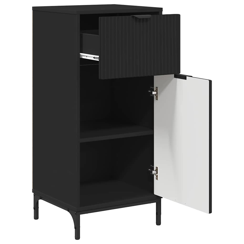 Set di mobili per il bagno con cassetto con porta 3 pcs Nero | homemem39