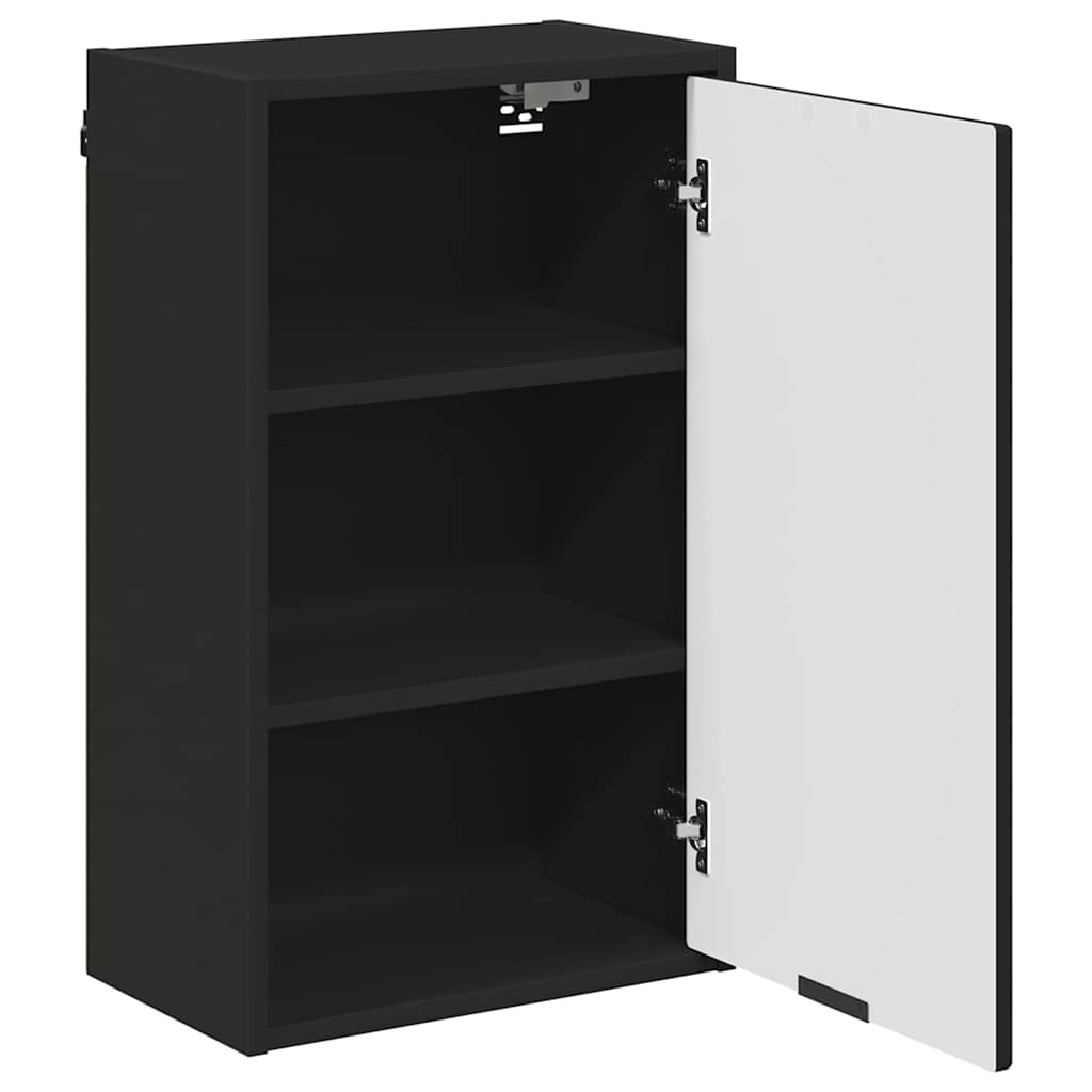 Set di mobili per il bagno con cassetto con porta 3 pcs Nero | homemem39
