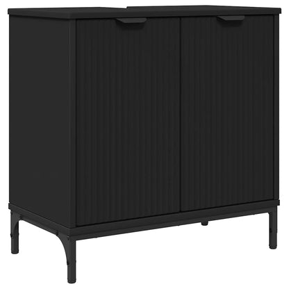 Set di mobili per il bagno Nero Legno ingegnerizzato, Metallo | homemem39