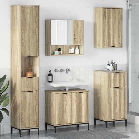 Set di mobili per il bagno con cassetto con porta Rovere Sonoma | homemem39