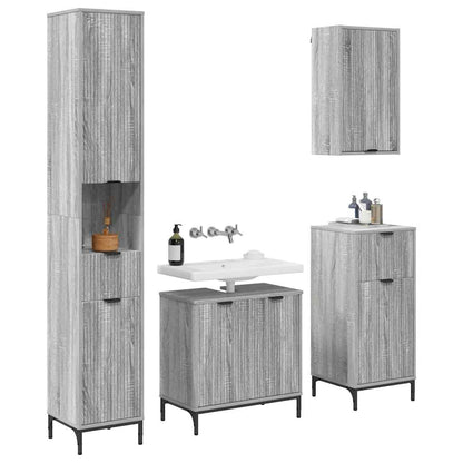 Set di mobili per il bagno con cassetto con porta Grigio Sonoma | homemem39