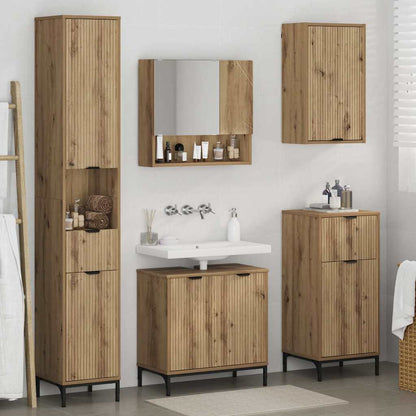 Set di mobili per il bagno con cassetto Rovere artigianale