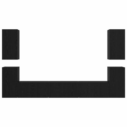 Set mobile TV Montaggio a parete Rovere Nero Legno multistrato