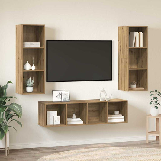 Set mobile TV 3 pcs Rovere artigianale Legno multistrato