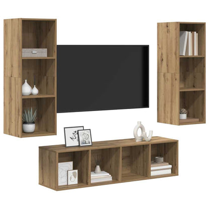 Set mobile TV 3 pcs Rovere artigianale Legno multistrato