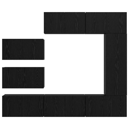 Set mobile TV 8 pcs Rovere Nero Legno multistrato