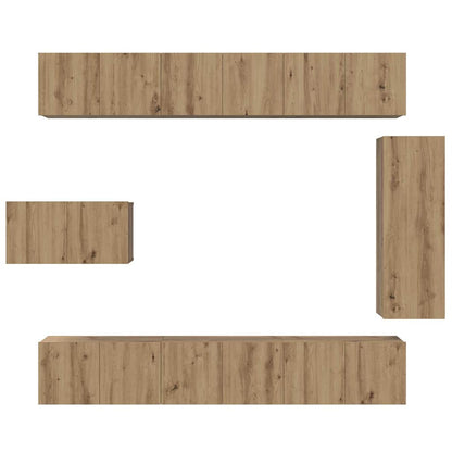 Set mobile TV 8 pcs Rovere artigianale Legno multistrato