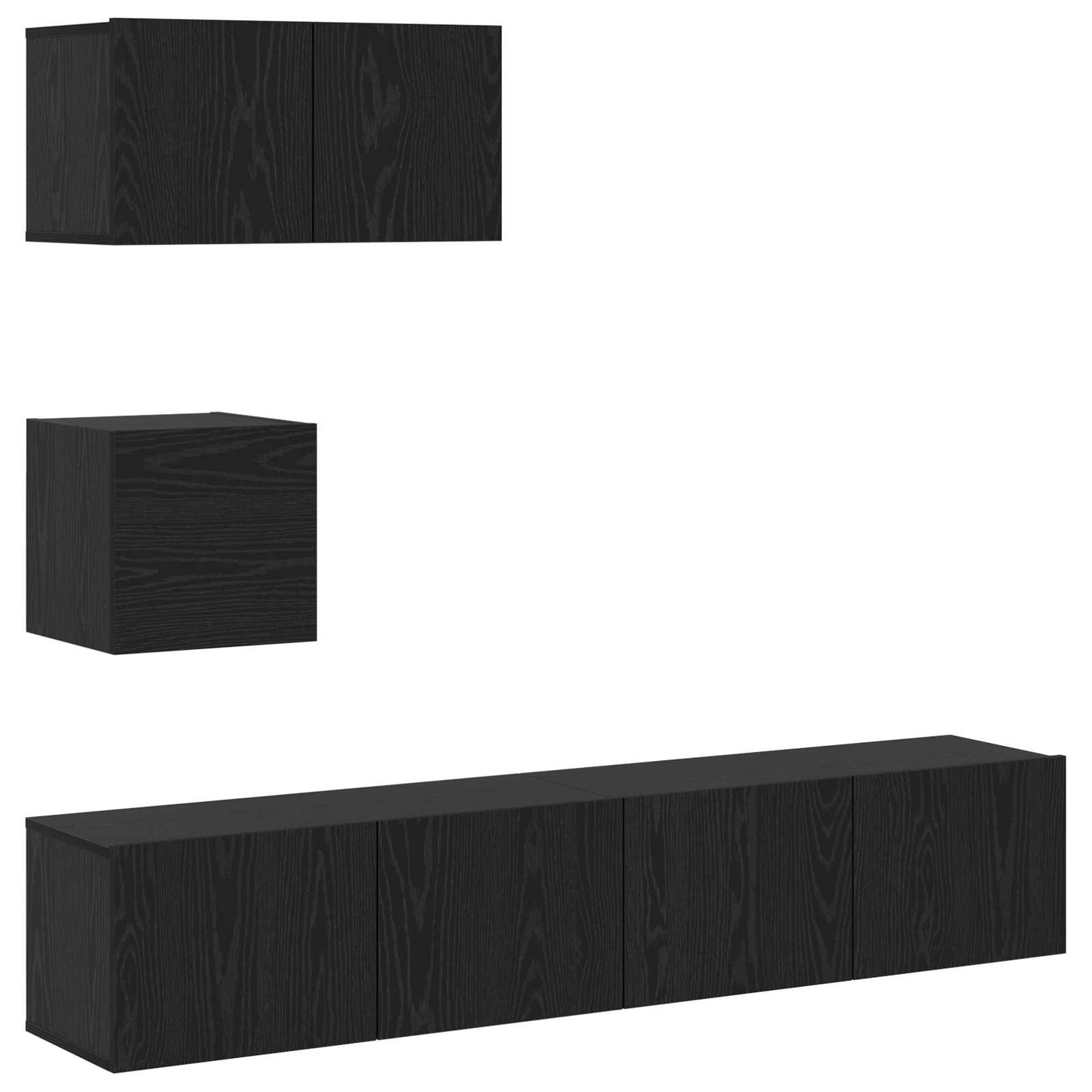 Set mobile TV 3 pcs Rovere Nero Legno multistrato