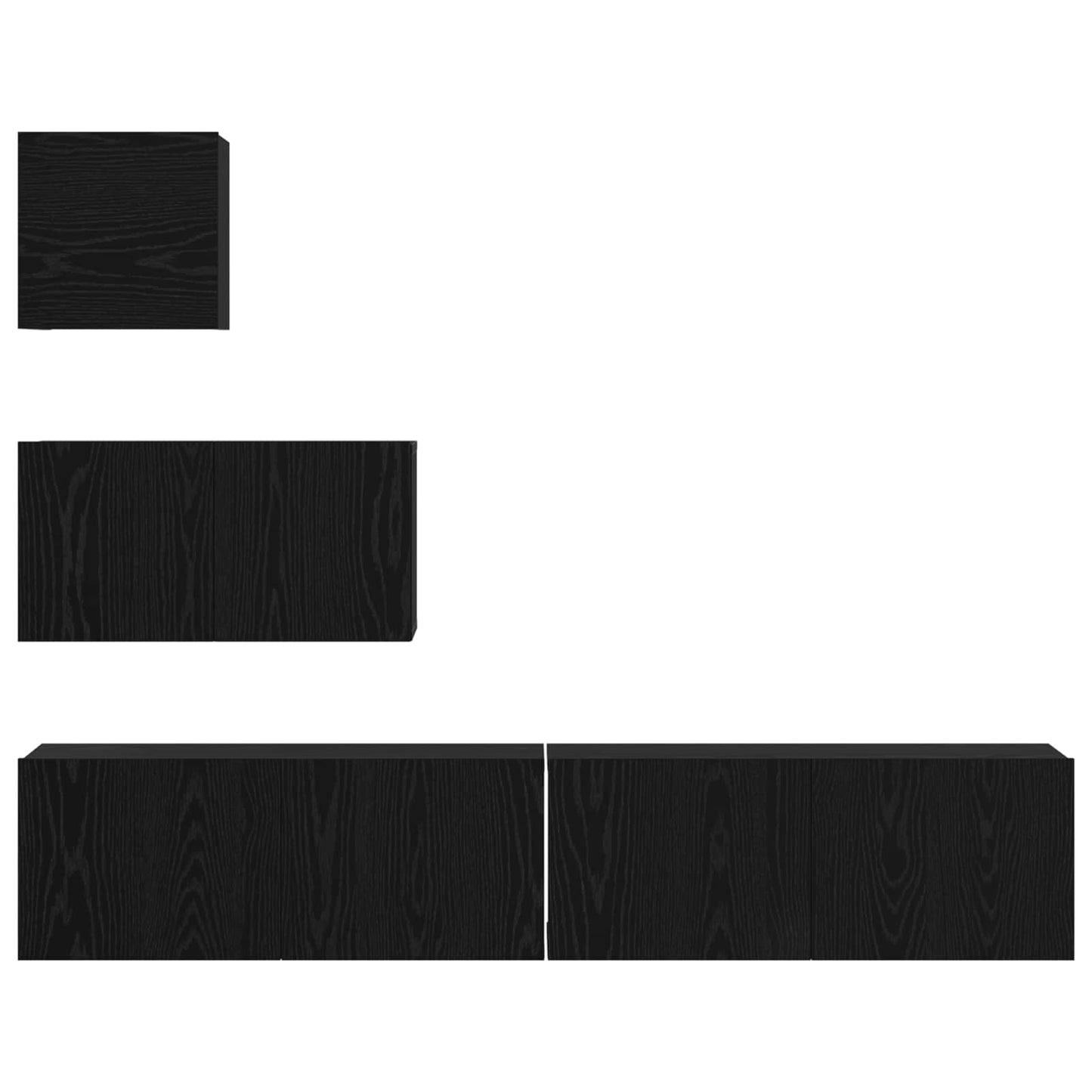 Set mobile TV 3 pcs Rovere Nero Legno multistrato