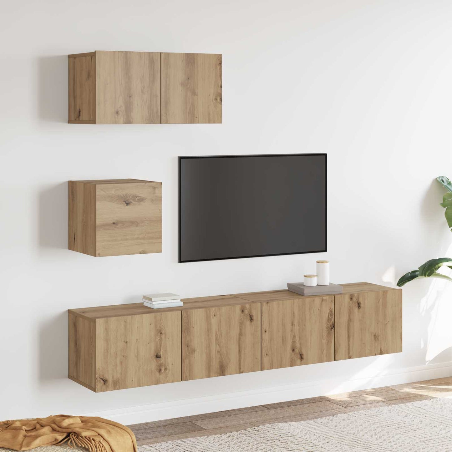 Set mobile TV 3 pcs Rovere artigianale Legno multistrato