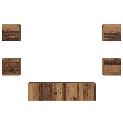 Set mobile TV 6 pcs Legno vecchio Legno multistrato