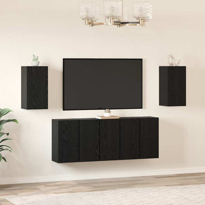 Set mobile TV 7 pcs Rovere Nero 30,5 x 30 x 60 cm