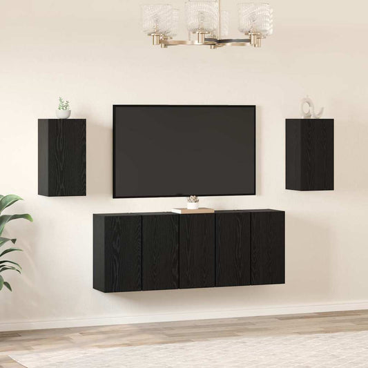 Set mobile TV 7 pcs Rovere Nero 30,5 x 30 x 60 cm