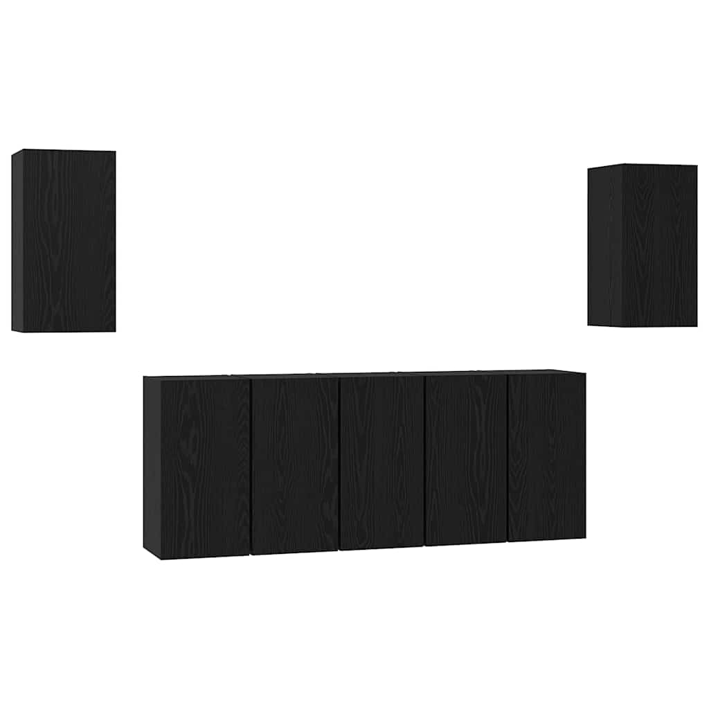 Set mobile TV 7 pcs Rovere Nero 30,5 x 30 x 60 cm