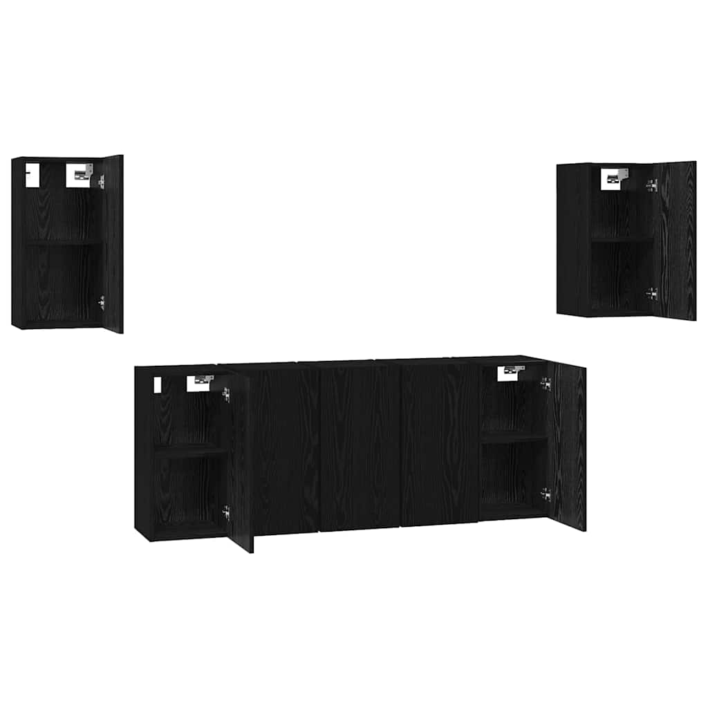 Set mobile TV 7 pcs Rovere Nero 30,5 x 30 x 60 cm