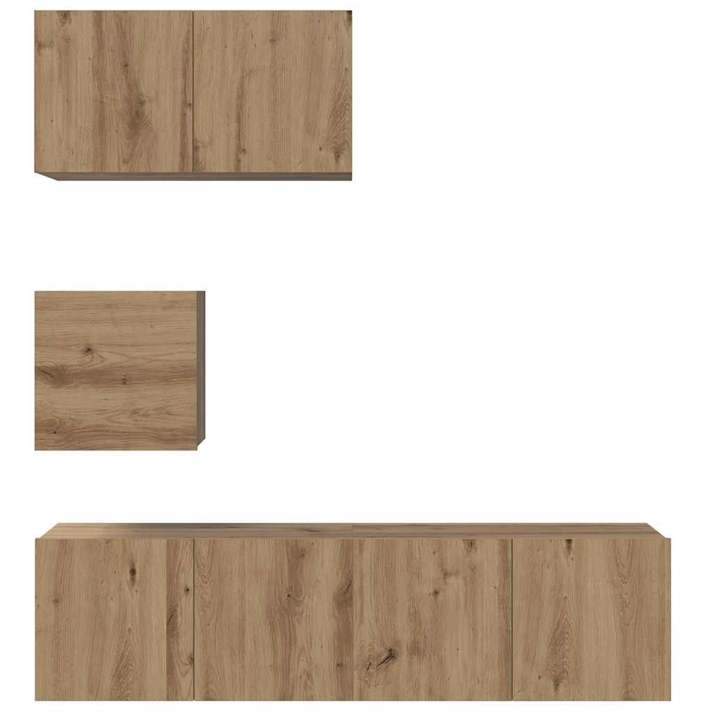 Set mobile TV 4 pcs Rovere artigianale Legno multistrato