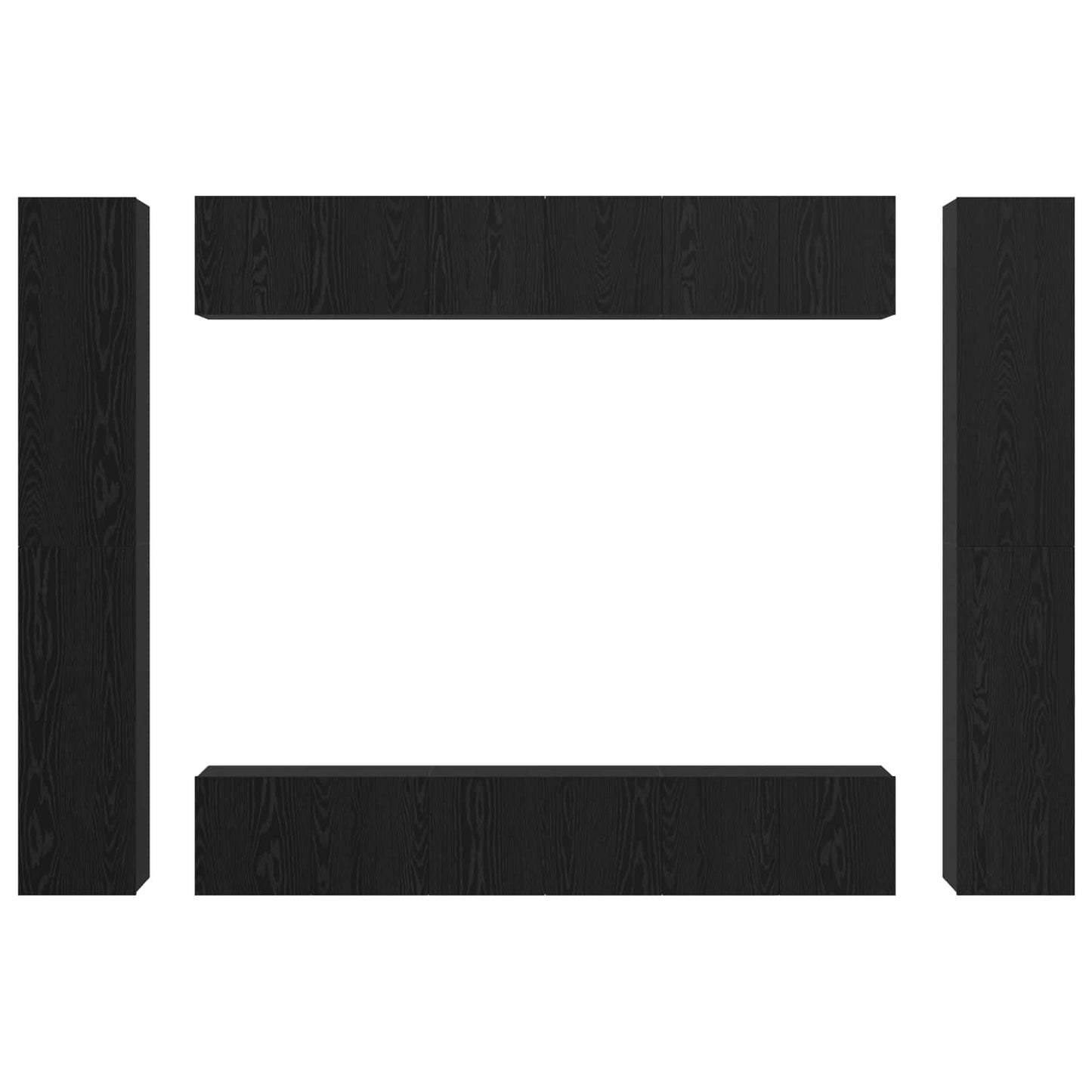 Set mobile TV 10 pcs Rovere Nero Legno multistrato