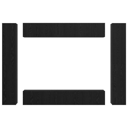 Set mobile TV 10 pcs Rovere Nero Legno multistrato